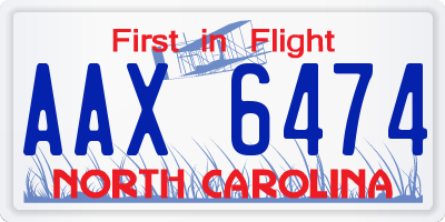 NC license plate AAX6474