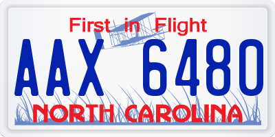 NC license plate AAX6480