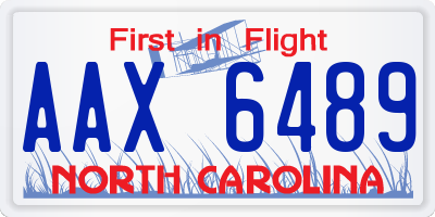 NC license plate AAX6489