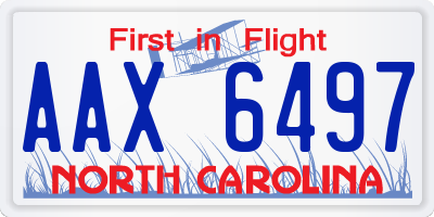 NC license plate AAX6497