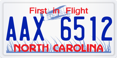 NC license plate AAX6512