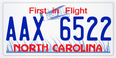 NC license plate AAX6522