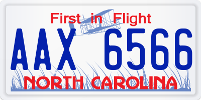 NC license plate AAX6566