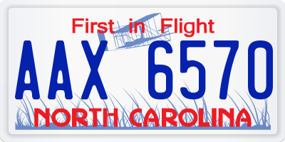 NC license plate AAX6570