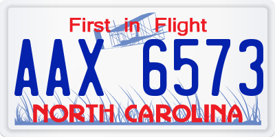 NC license plate AAX6573