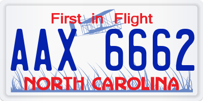 NC license plate AAX6662