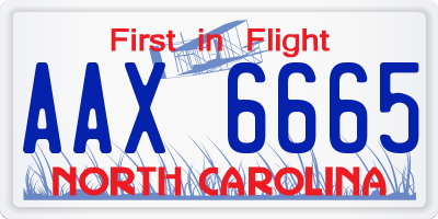 NC license plate AAX6665