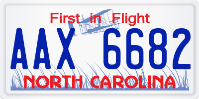 NC license plate AAX6682