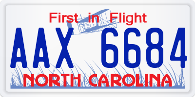 NC license plate AAX6684