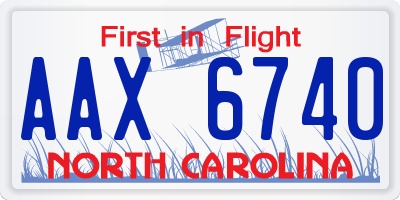 NC license plate AAX6740
