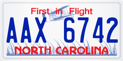 NC license plate AAX6742