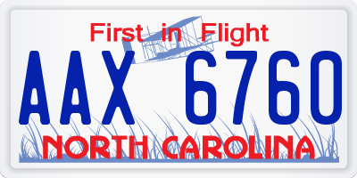 NC license plate AAX6760