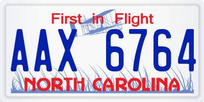 NC license plate AAX6764