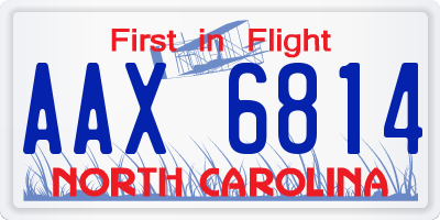 NC license plate AAX6814