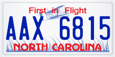 NC license plate AAX6815