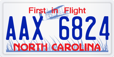 NC license plate AAX6824