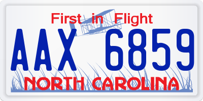 NC license plate AAX6859