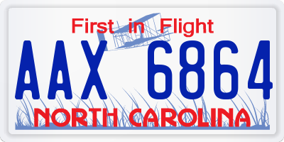 NC license plate AAX6864
