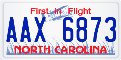 NC license plate AAX6873