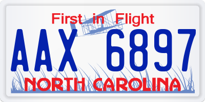 NC license plate AAX6897
