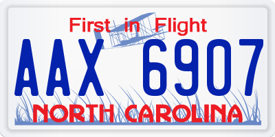 NC license plate AAX6907
