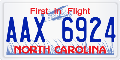 NC license plate AAX6924