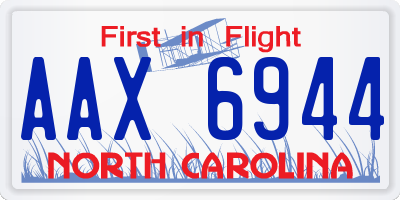 NC license plate AAX6944