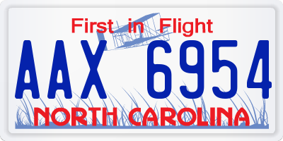 NC license plate AAX6954