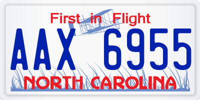 NC license plate AAX6955