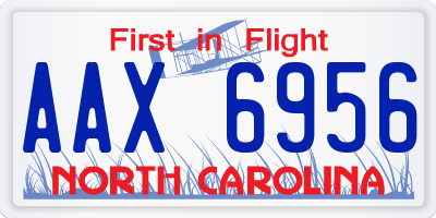 NC license plate AAX6956