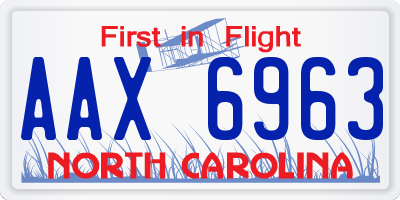 NC license plate AAX6963
