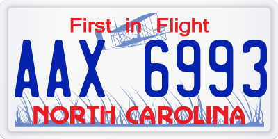 NC license plate AAX6993