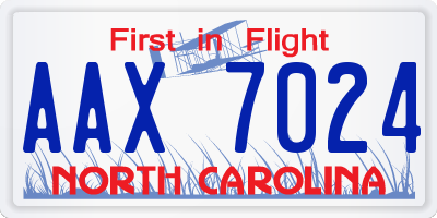 NC license plate AAX7024