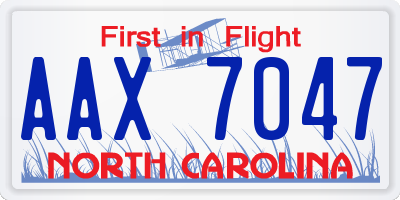 NC license plate AAX7047