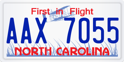 NC license plate AAX7055