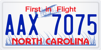 NC license plate AAX7075