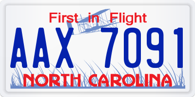 NC license plate AAX7091