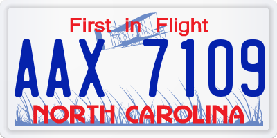 NC license plate AAX7109
