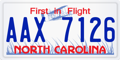 NC license plate AAX7126