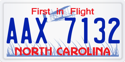 NC license plate AAX7132