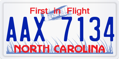 NC license plate AAX7134