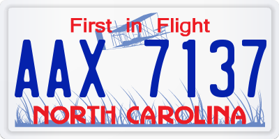 NC license plate AAX7137