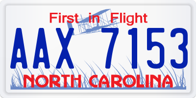 NC license plate AAX7153