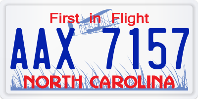 NC license plate AAX7157