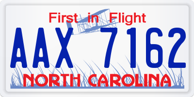 NC license plate AAX7162
