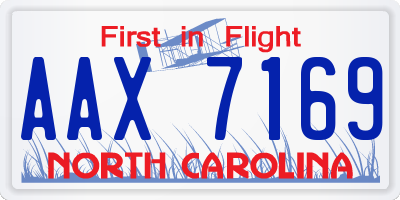 NC license plate AAX7169