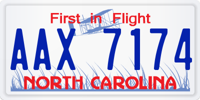NC license plate AAX7174