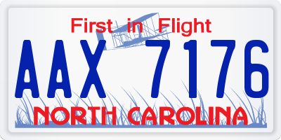 NC license plate AAX7176