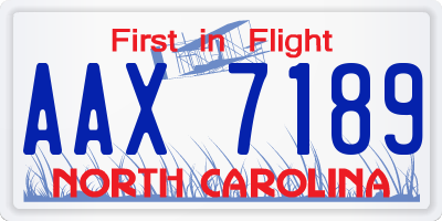 NC license plate AAX7189