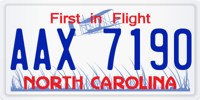 NC license plate AAX7190